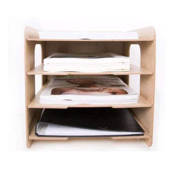 Planet Gates Wood Hand Made Desk Organizer Office School Supplies Desk Accessories Organizer 4 Layers File Tray Book Holder