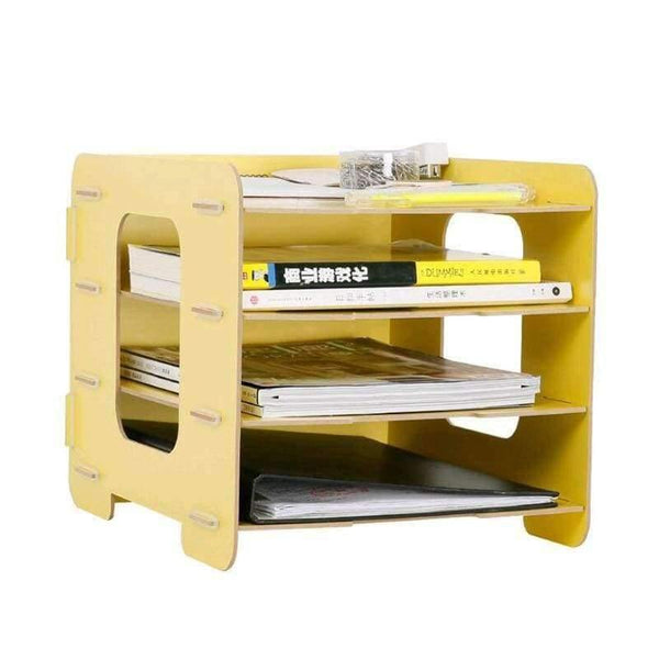 Planet Gates Wood Hand Made Desk Organizer Office School Supplies Desk Accessories Organizer 4 Layers File Tray Book Holder