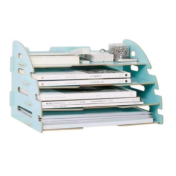 Planet Gates Wood Hand Made Desk Organizer Office School Supplies Desk Accessories Organizer 4 Layers File Tray Book Holder