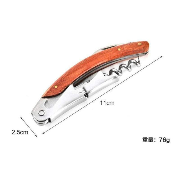 Wood Handle Stainless Corkscrew Double Hinge Waiters Wine Bottle Opener Wholesale Price
