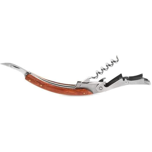 Wood Handle Stainless Corkscrew Double Hinge Waiters Wine Bottle Opener Wholesale Price