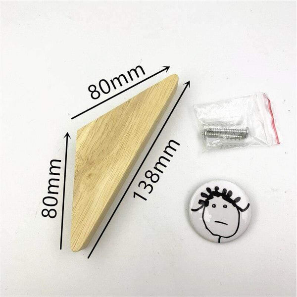 Nordic Style David's Deer Solid Rubber Wood Clothes Hook Keys holder Cupboard Handle Door Pull Handles Entryway Wood Hook