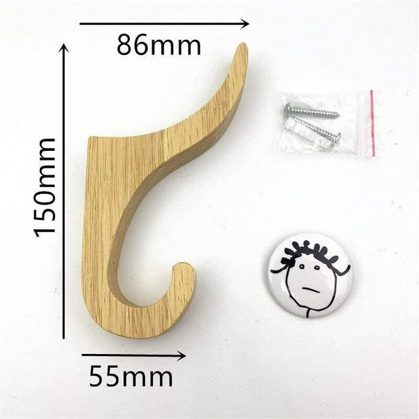 Nordic Style David's Deer Solid Rubber Wood Clothes Hook Keys holder Cupboard Handle Door Pull Handles Entryway Wood Hook