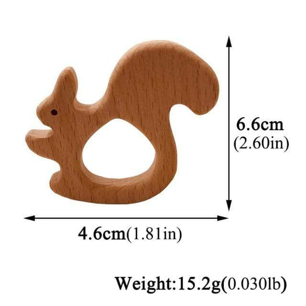 Planet Gates wood teether W Hot Baby Teether Wooden Animal Pacifier Pendant Leaves Beech Squirrel Rodent Baby Gym Accessories Tooth Pendant Nursing Toy Gift