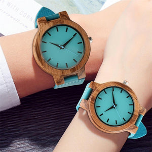 Planet Gates Wood Watch for Men Women Genuine Leather Wristwatch Mens Quartz Watch Elegant Watch Women Best Gifts for Lover