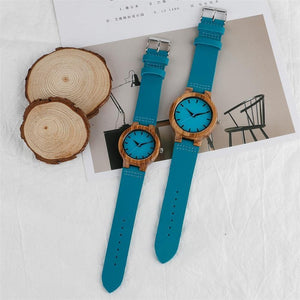 Planet Gates Wood Watch for Men Women Genuine Leather Wristwatch Mens Quartz Watch Elegant Watch Women Best Gifts for Lover