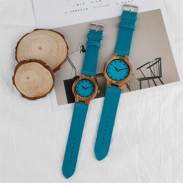 Planet Gates Wood Watch for Men Women Genuine Leather Wristwatch Mens Quartz Watch Elegant Watch Women Best Gifts for Lover