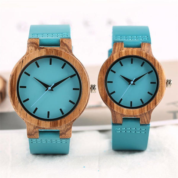Planet Gates Wood Watch for Men Women Genuine Leather Wristwatch Mens Quartz Watch Elegant Watch Women Best Gifts for Lover
