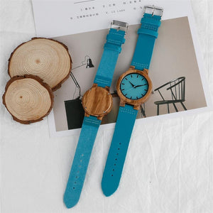 Planet Gates Men Watch Wood Watch for Men Women Genuine Leather Wristwatch Mens Quartz Watch Elegant Watch Women Best Gifts for Lover