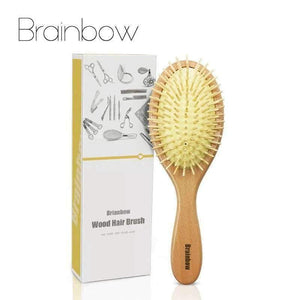 Planet Gates Wooden Comb Scalp Massage Brush Natural Wood Needle Healthy Comb Antistatic Cushion Hair Brush Hair Care Styling Tools