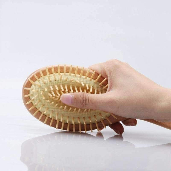 Planet Gates Wooden Comb Scalp Massage Brush Natural Wood Needle Healthy Comb Antistatic Cushion Hair Brush Hair Care Styling Tools