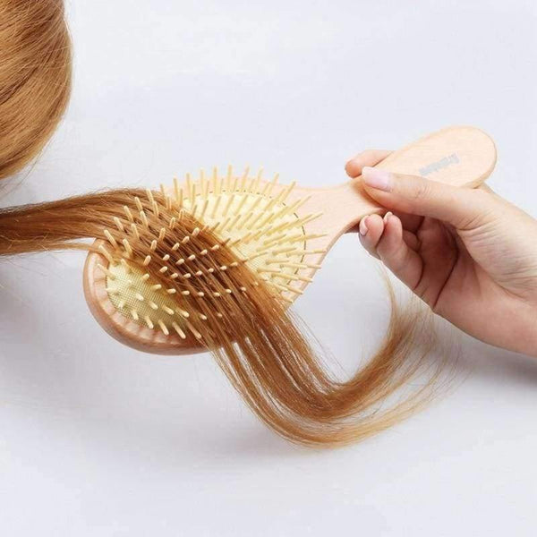 Planet Gates Wooden Comb Scalp Massage Brush Natural Wood Needle Healthy Comb Antistatic Cushion Hair Brush Hair Care Styling Tools