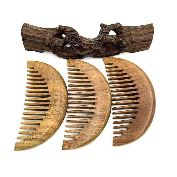 Planet Gates Wooden Combs Wide Tooth Green Sandalwood Hairbrushes Antique Hair Care Styling Tools L-K920