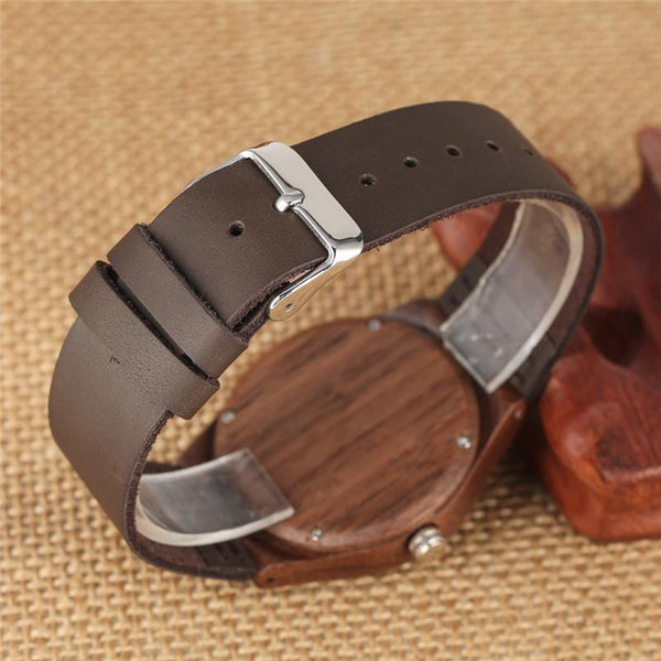 Planet Gates Wooden Couple Watch Quartz Leather Band Handmade Walnut Wood Watches Hollow Dial Valentine's Day Lover Gift reloj para parej
