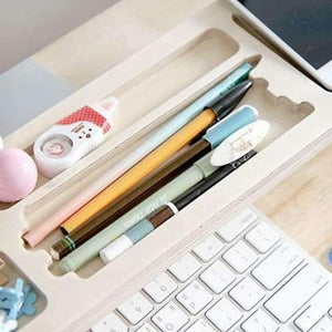 Planet Gates Wooden Desk Organizer Office Stationery Racks Personalized Desktop Pen Office Accessories Organizer Box