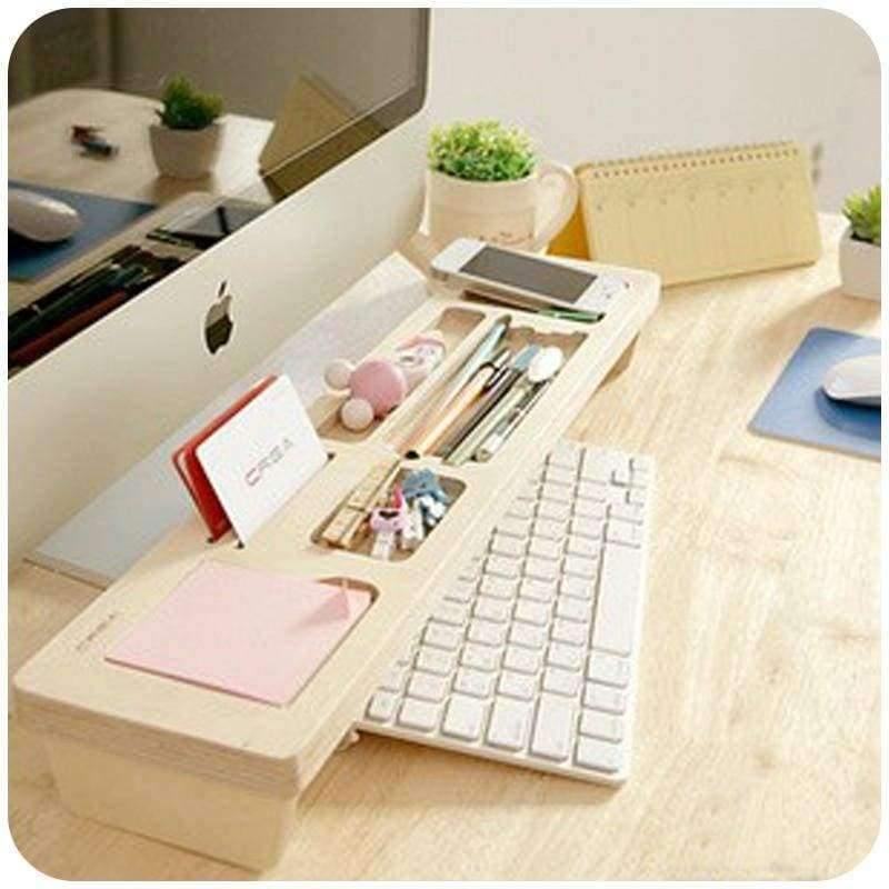 Planet Gates Wooden Desk Organizer Office Stationery Racks Personalized Desktop Pen Office Accessories Organizer Box