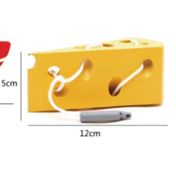 Planet Gates Wooden Education Baby Kindergarten Mouse Thread Cheese Plaything Early Learning Education Toys Montessori Teaching Aids Math Toy