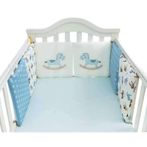 Planet Gates Wooden horse Comfortable Baby Bed Bumper Cartoon Bumpers For Baby Bed Crib Cotton Infant Bumper 6pcs/Set Bedding set