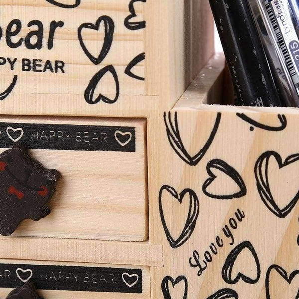 Planet Gates Wooden Pen Holder Kawaii Desk Tidy Organizer Pencil Holder Cute Anime Cartoon Desktop Pen Pot Creative Office Accessories