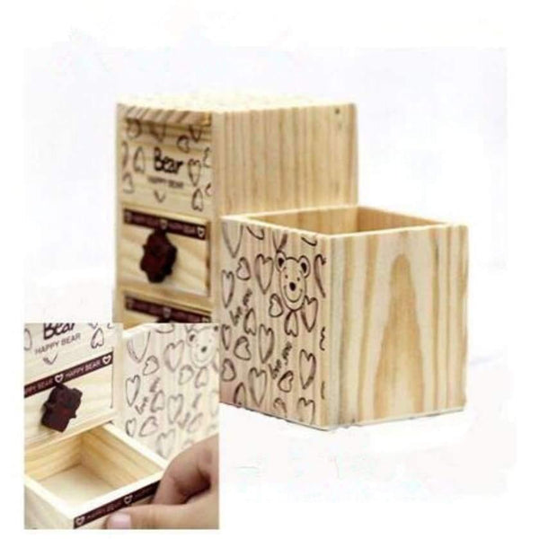 Planet Gates Wooden Pen Holder Kawaii Desk Tidy Organizer Pencil Holder Cute Anime Cartoon Desktop Pen Pot Creative Office Accessories