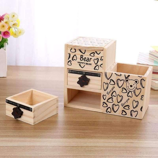 Planet Gates Wooden Pen Holder Kawaii Desk Tidy Organizer Pencil Holder Cute Anime Cartoon Desktop Pen Pot Creative Office Accessories