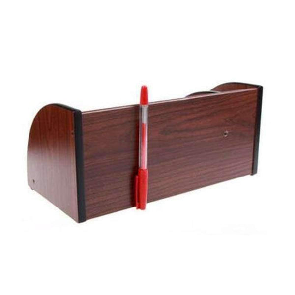 Planet Gates Wooden Pen Holder Stationery Holder Pen Pots Desk Organizer Pencil Stands Office Desk Accessories with Small Drawer