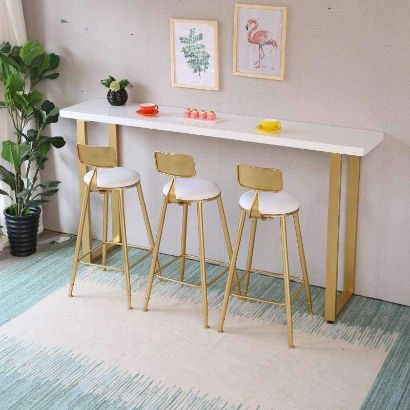 Planet Gates wooden seat Nordic bar stool wrought iron ins creative dining chair solid wood bar chair simple bar stool cafe back high chair