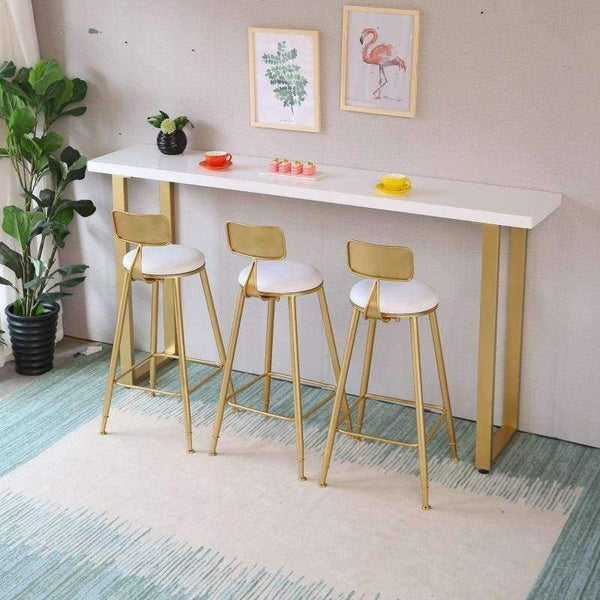 Planet Gates wooden seat Nordic bar stool wrought iron ins creative dining chair solid wood bar chair simple bar stool cafe back high chair