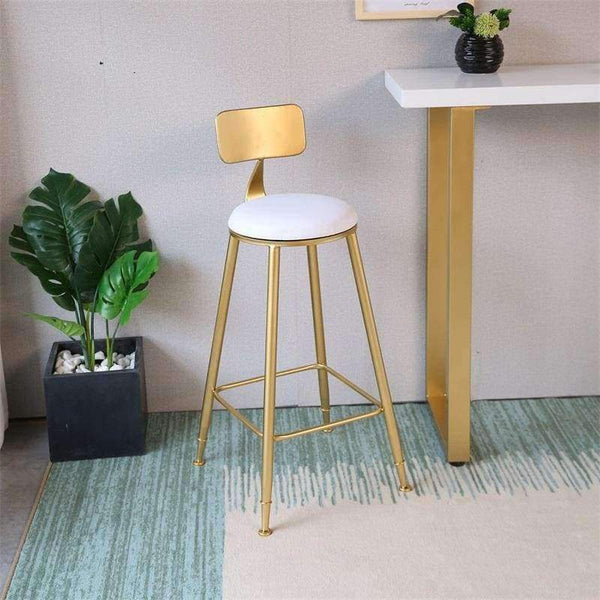 Planet Gates wooden seat Nordic bar stool wrought iron ins creative dining chair solid wood bar chair simple bar stool cafe back high chair