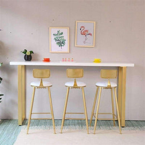 Planet Gates wooden seat Nordic bar stool wrought iron ins creative dining chair solid wood bar chair simple bar stool cafe back high chair