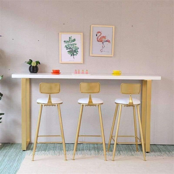 Planet Gates wooden seat Nordic bar stool wrought iron ins creative dining chair solid wood bar chair simple bar stool cafe back high chair