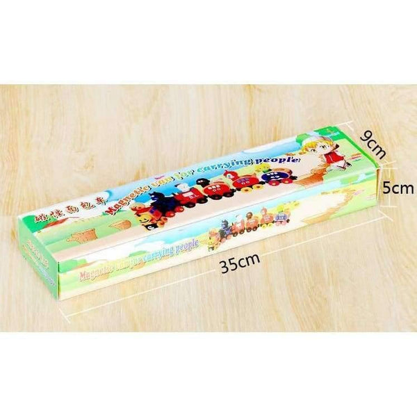 Wooden toy 6pcs Cars Magnetic small Cartoon Train magnetic bread superman, Wood Educational Kids Classic Train toy - Planet Gates