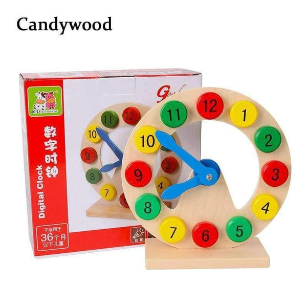 Planet Gates Wooden Toys Learn to Tell Time Wooden Digital Clock Montessori Teaching Aids Kids Baby Early Learning Toys for children