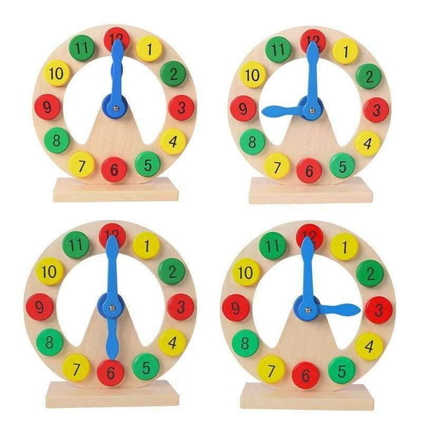 Planet Gates Wooden Toys Learn to Tell Time Wooden Digital Clock Montessori Teaching Aids Kids Baby Early Learning Toys for children