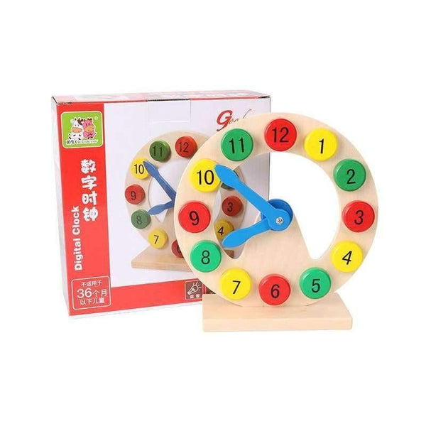 Planet Gates Wooden Toys Learn to Tell Time Wooden Digital Clock Montessori Teaching Aids Kids Baby Early Learning Toys for children