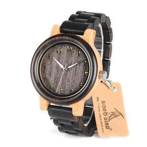 Planet Gates Wooden Watches Eastern Arabic Persian Farsi Numerals Dial Face Watches Ebony Band Watch for Lover's