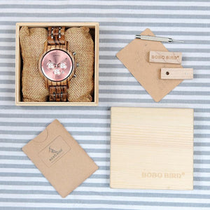 Planet Gates Wooden Watches for Lovers Wood and Steel Combined Design with Stop Watch Three Colors Option