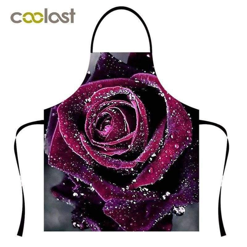 Planet Gates wqflower10 Flower Rose Ladies Aprons Cook Uniform Galaxy Pattern Restaurant Accessories Chef Uniform Canvas Party BBQ Sushi Kitchen Clothes