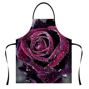 Planet Gates wqflower17 Flower Rose Ladies Aprons Cook Uniform Galaxy Pattern Restaurant Accessories Chef Uniform Canvas Party BBQ Sushi Kitchen Clothes