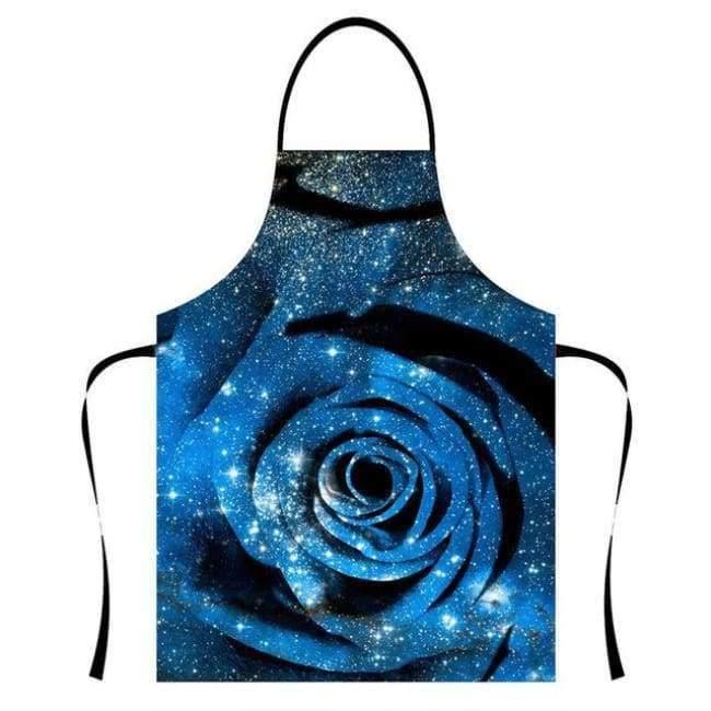 Planet Gates wqflower10 Flower Rose Ladies Aprons Cook Uniform Galaxy Pattern Restaurant Accessories Chef Uniform Canvas Party BBQ Sushi Kitchen Clothes