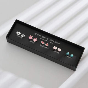 Planet Gates WR115-4 100 Pairs/Set Random Plant Fruit Animal Stud Earrings For Women Girls Kids Jewelry Cute Bear Polymer Clay Earring Set Mix Gifts