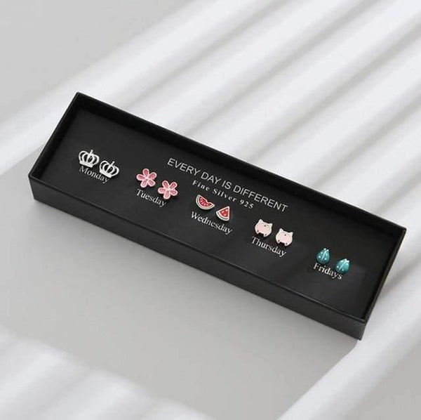 Planet Gates WR115-4 100 Pairs/Set Random Plant Fruit Animal Stud Earrings For Women Girls Kids Jewelry Cute Bear Polymer Clay Earring Set Mix Gifts