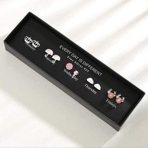 Planet Gates WR115-7 100 Pairs/Set Random Plant Fruit Animal Stud Earrings For Women Girls Kids Jewelry Cute Bear Polymer Clay Earring Set Mix Gifts