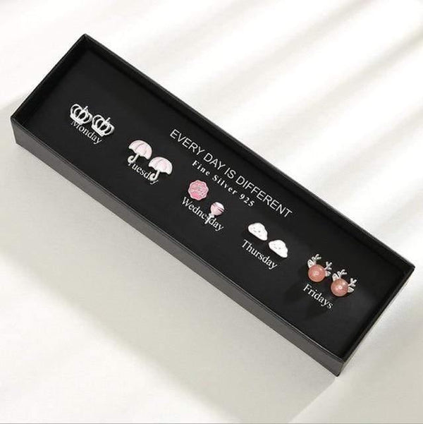 Planet Gates WR115-7 100 Pairs/Set Random Plant Fruit Animal Stud Earrings For Women Girls Kids Jewelry Cute Bear Polymer Clay Earring Set Mix Gifts