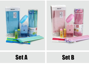Planet Gates Writing set A Stationery gift set 2B pencils for writing school office supplies cute pencil sharpener big pencil