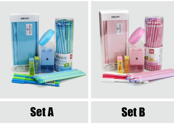Planet Gates Writing set A Stationery gift set 2B pencils for writing school office supplies cute pencil sharpener big pencil