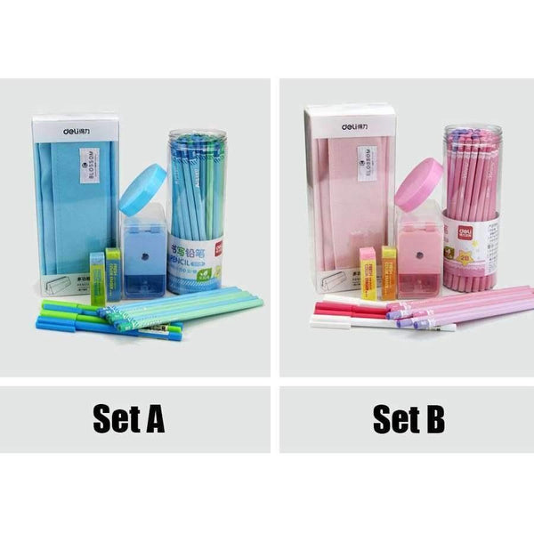 Planet Gates Writing set A Stationery gift set 2B pencils for writing school office supplies cute pencil sharpener big pencil case gel pens