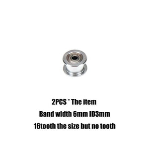 Planet Gates WT ID3X6X16toothless gt2 timing belt pulley 6mm 10mm bandwidth 16 teeth  20 teeth tooth tensioner bore 3mm 4mm 5mm inner hole roller MXL pulley