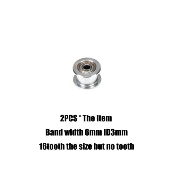Planet Gates WT ID3X6X16toothless gt2 timing belt pulley 6mm 10mm bandwidth 16 teeth  20 teeth tooth tensioner bore 3mm 4mm 5mm inner hole roller MXL pulley