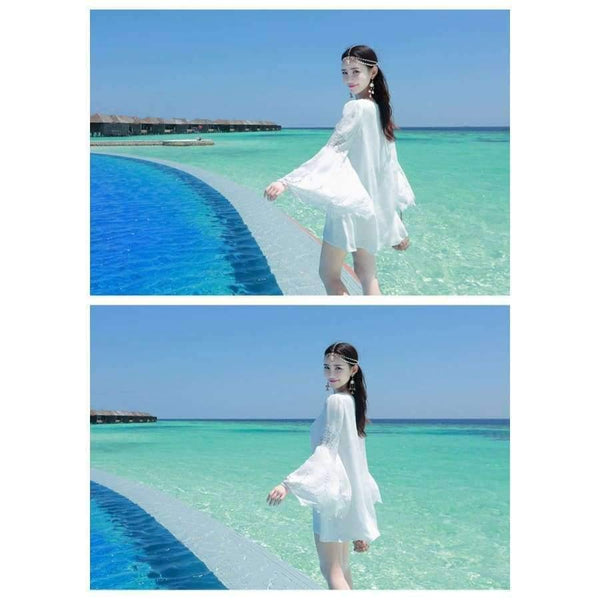 Planet Gates WT42001A-WT / S Pregnant Women Sexy Loose Lace Blouse Hollow Out Long Sleeve Blusas Maternity Shirt Fashion Camisa Mujer Women Pregnancy Top